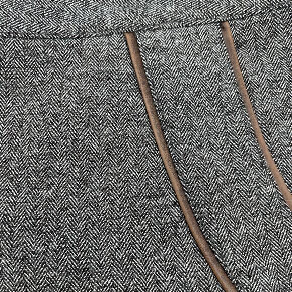 Brooklyn Industries Tweed Shorts Sz 4 Preppy Dark Academia Leather Herringbone - Picture 3 of 13